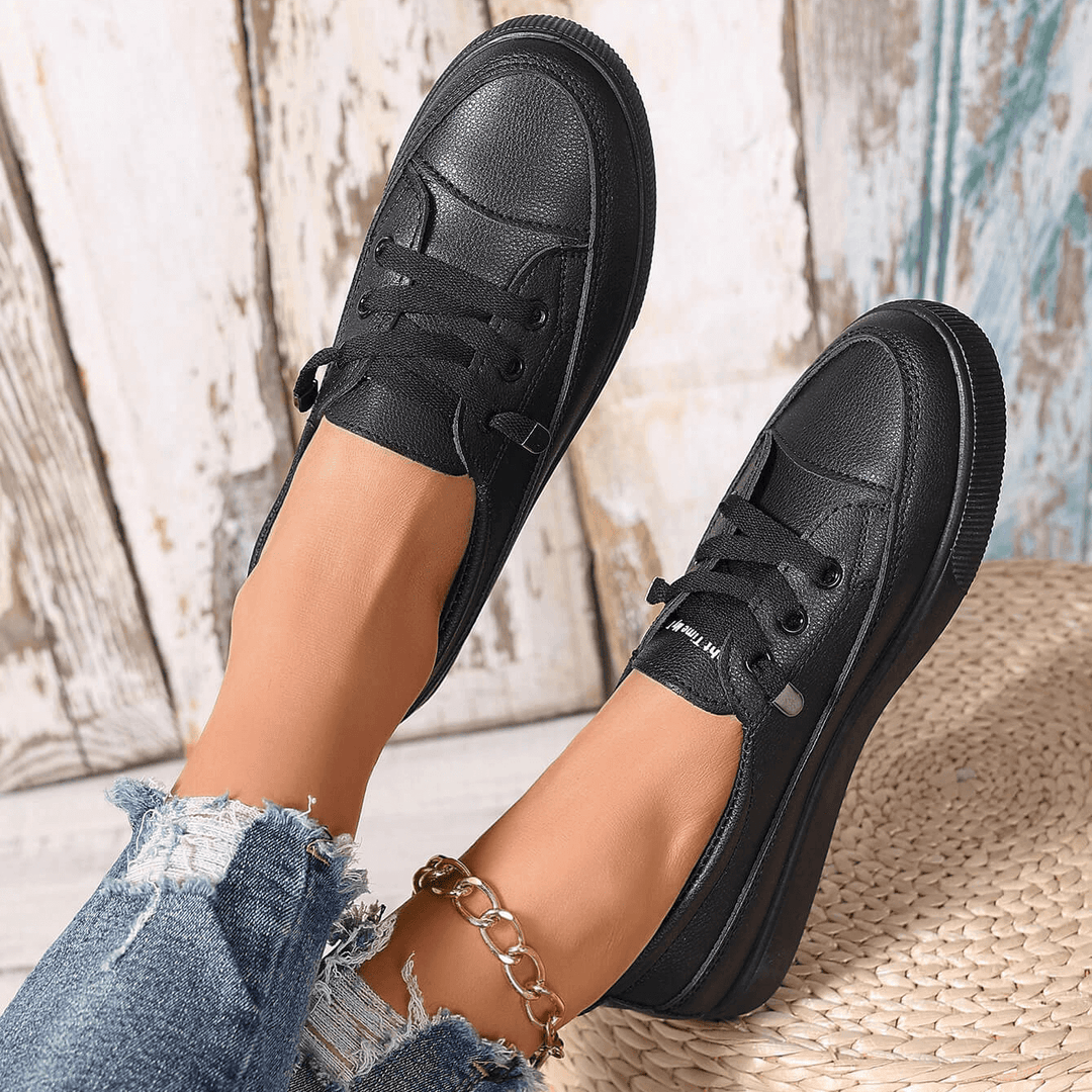 Damen Schnürung Orthopädische Flache Schuhe Drune