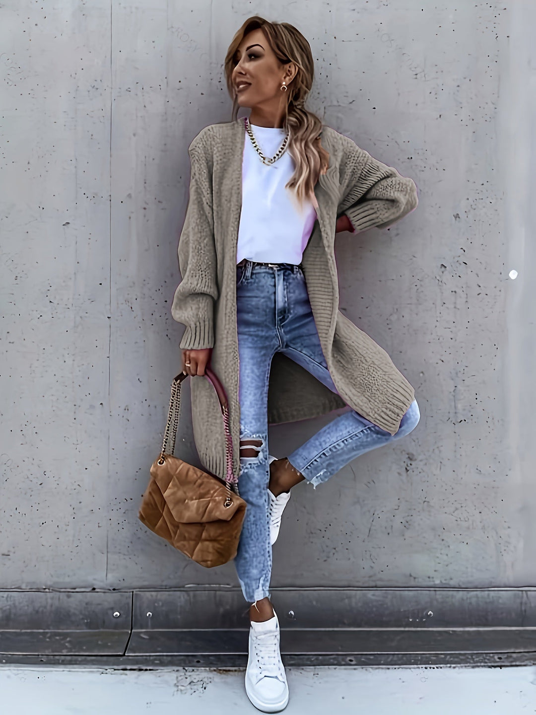 Drune | Langarm Gestrickte Strickjacke Für Damen - Perfekt für Alltagstragen