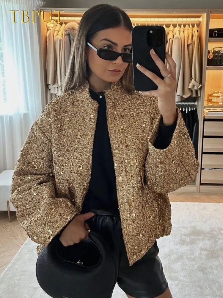 Drune | Damen Bomberjacke Gold für Den Herbst