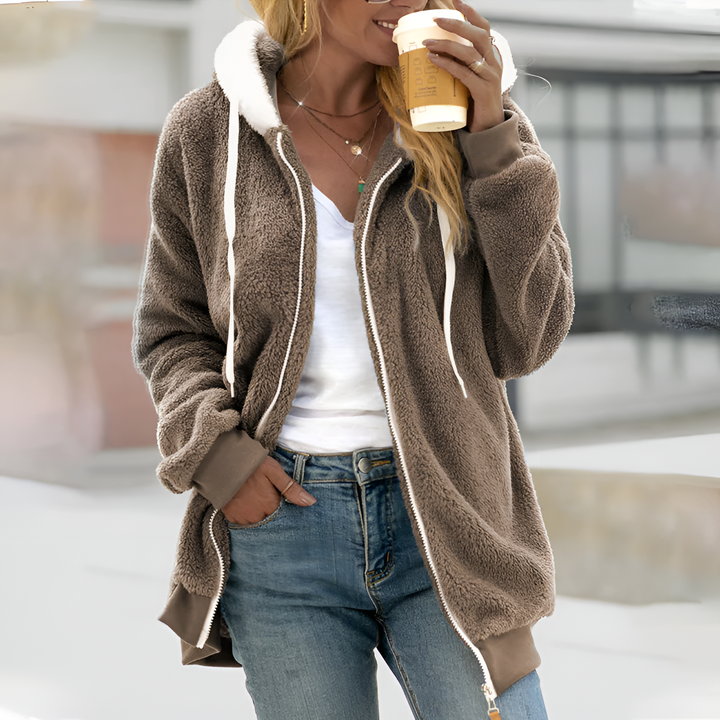 Drune | Damen Oversized Sherpa Zip-Up Hoodie