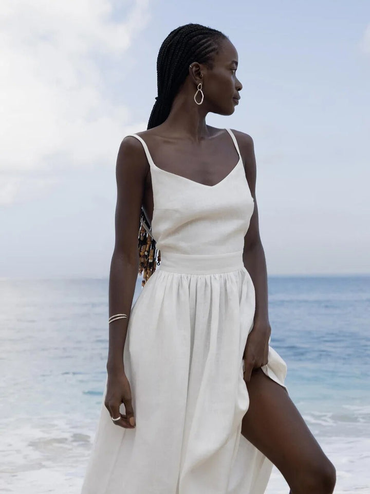 Drune | Vintage Leinen Strandkleid