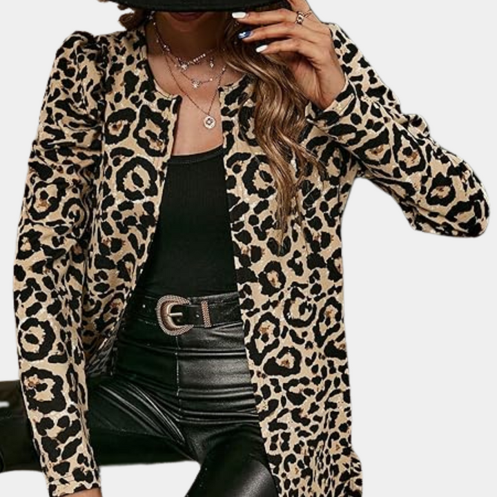 Drune | Sofistiziert Leoparddruck Herbstmantel für Damen