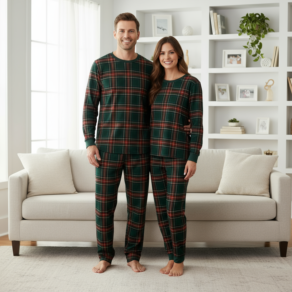Drune | Urlaubs Familien Karo passende Pyjama Set
