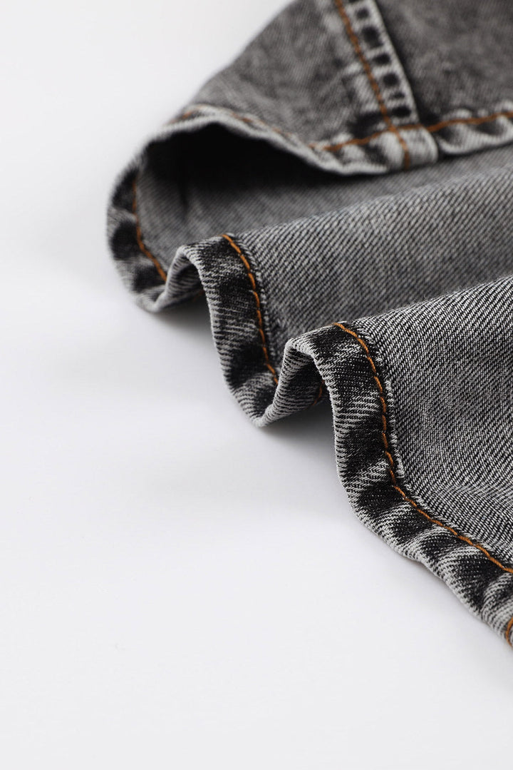 Drune | Denim-bluse mit Puffärmeln Baumwolle Klassischer und Eleganter Stil