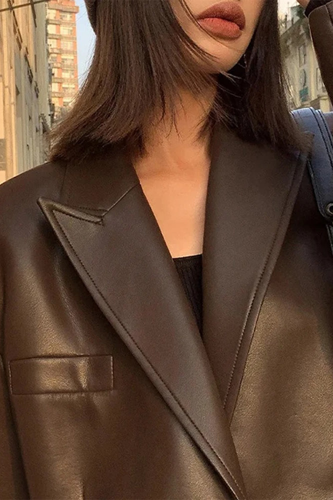 Drune | PU Leder Blazer Jacke