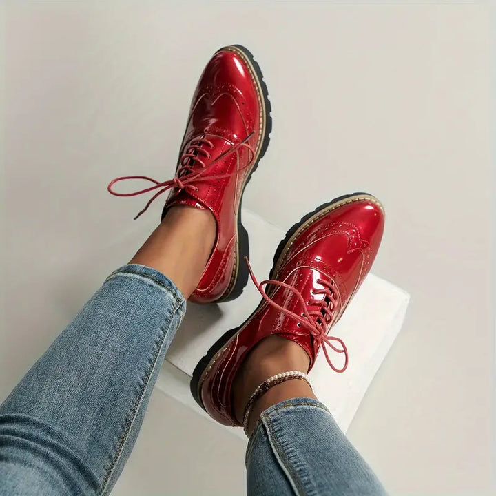Drune | Lackschuhe Im Oxford Stil Mit Klobiger Sohle Für Damen