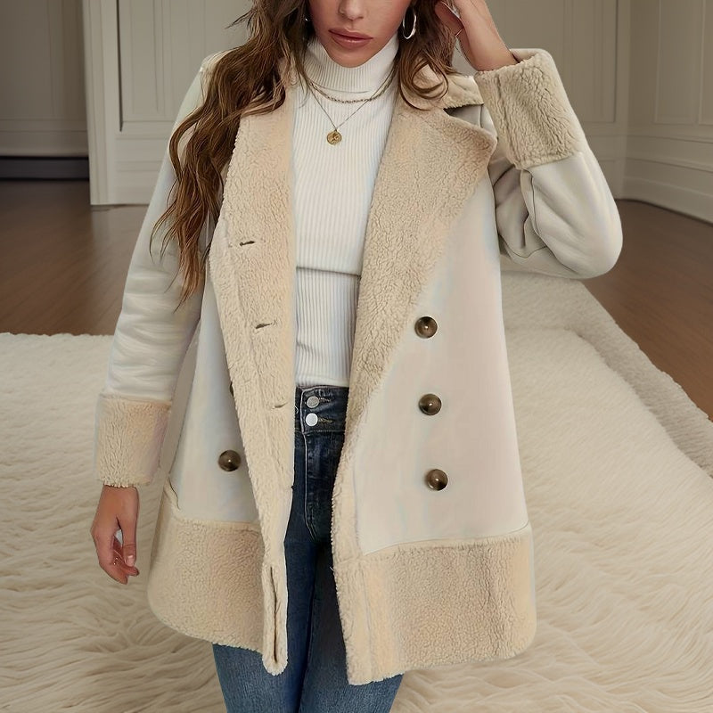 Drune | Doppelreihejacke mit Fleece-Besatz
