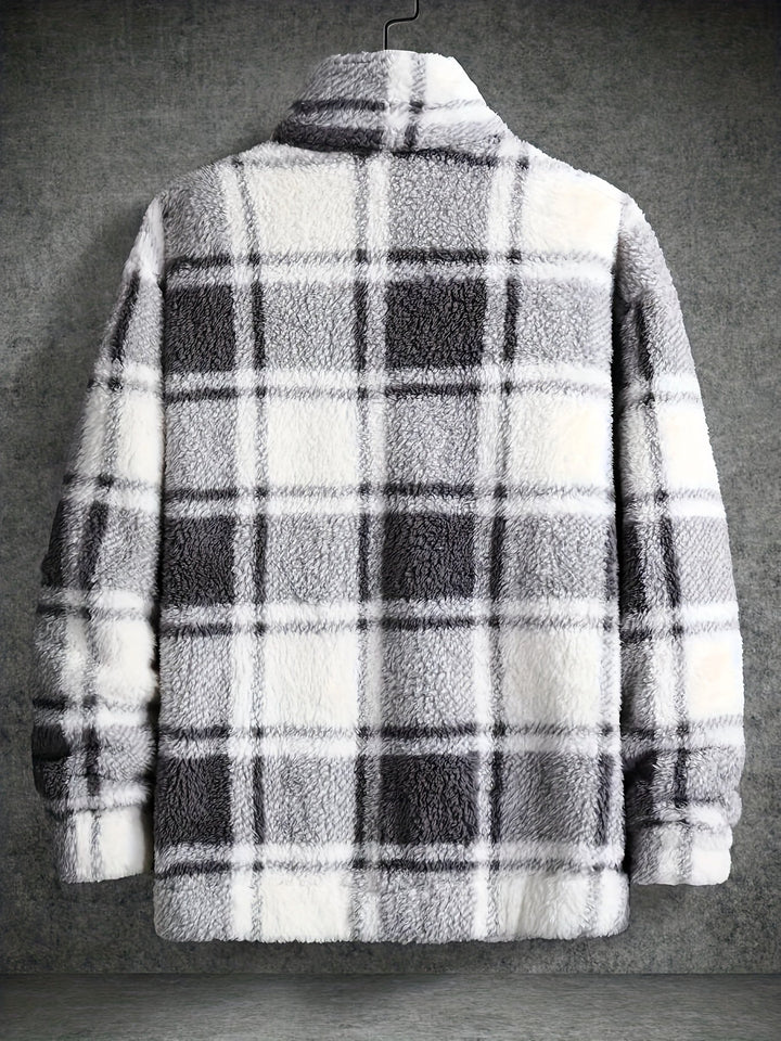 Drune | Flanelljacke mit Karomuster und Knopfverschluss Polyesterfleece Warm und Modern
