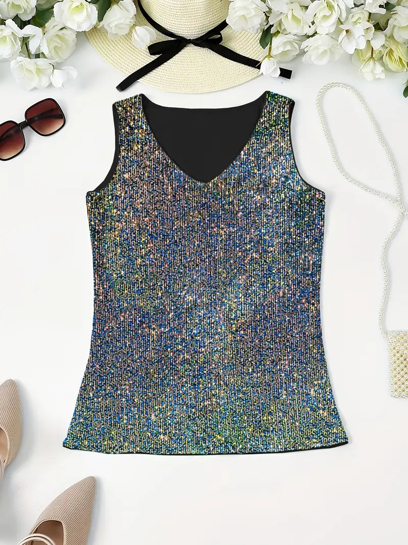 Drune | Elegantes Ärmelloses Top mit Pailletten