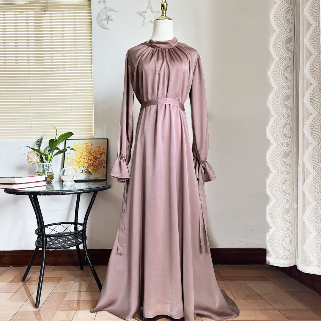 Drune Elegant Satin Gebundenes Kleid