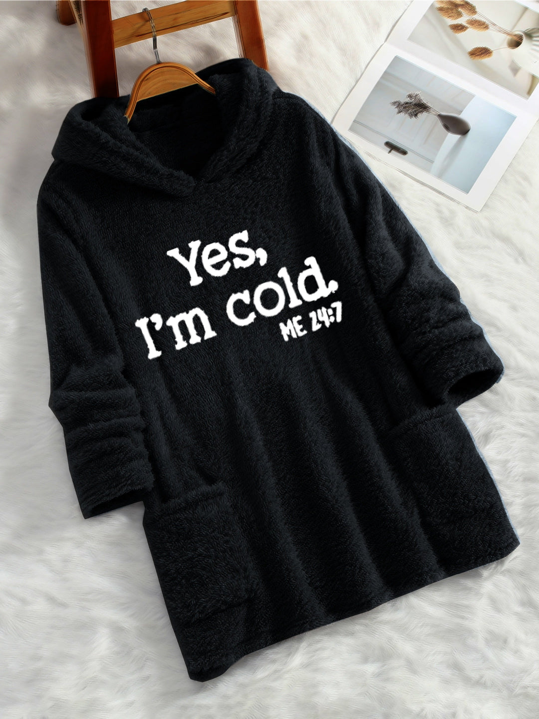 Drune | Langer Hoodie mit Print Fleece Wärme und Komfort
