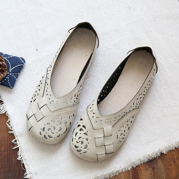 Drune | Atmungsaktive Lederflats Im Vintage-Stil