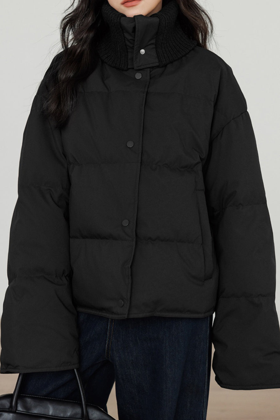 Drune | Kragen Weißer Entendaunen-Pufferjacke