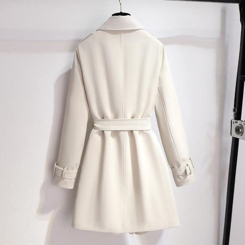 Drune | Damen Stilvoll Trenchcoat Weiß