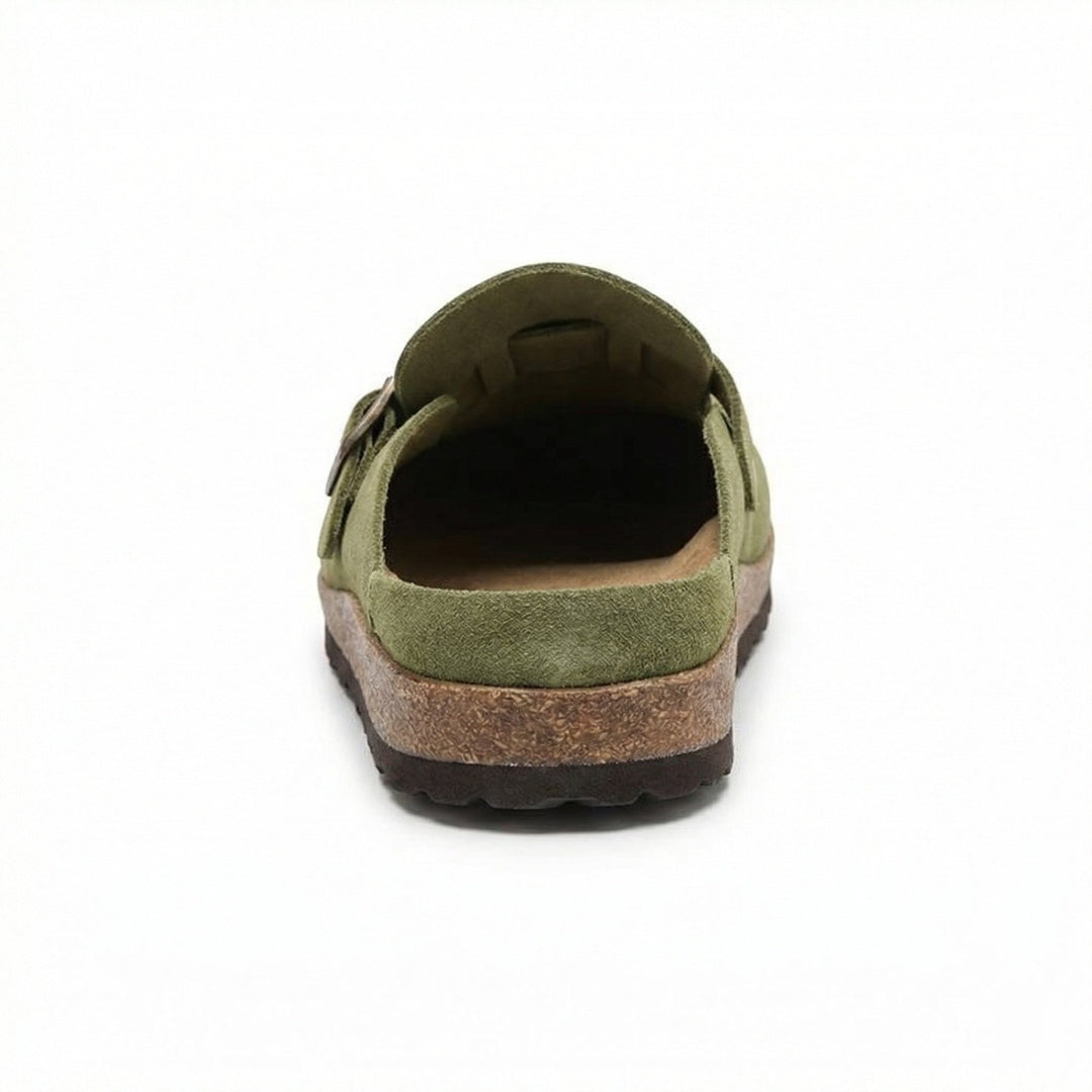 Clogs - Damen Retro Wildleder Slip-On Mule Drune
