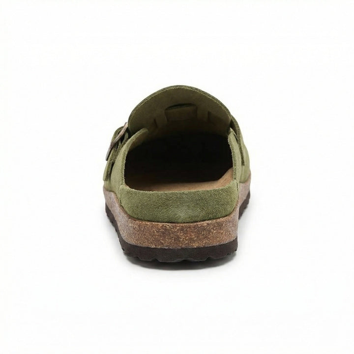 Clogs - Damen Retro Wildleder Slip-On Mule Drune