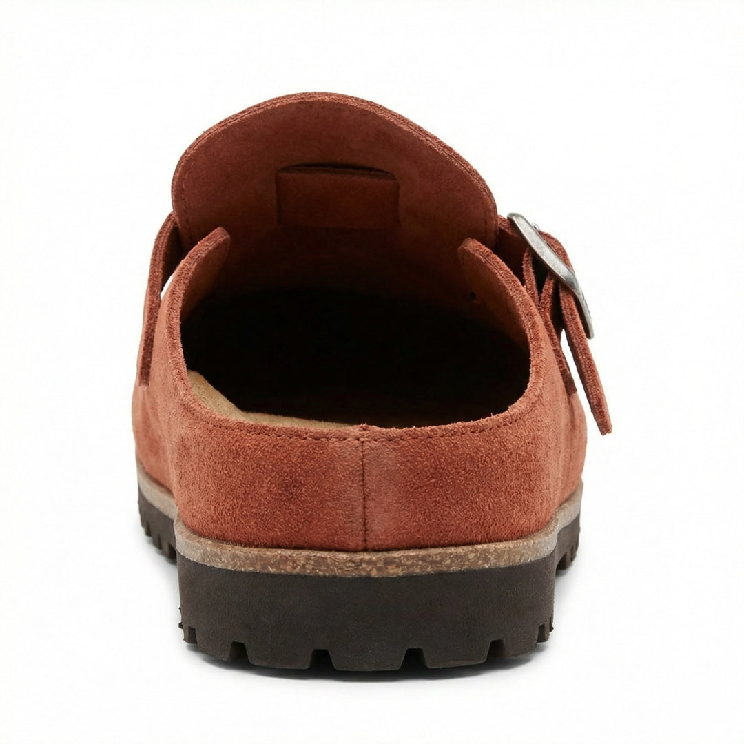 Clogs - Damen Retro Wildleder Slip-On Mule Drune