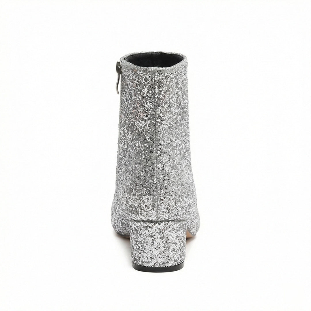 Drune | Glitzernde Ankle Boots mit Blockabsatz