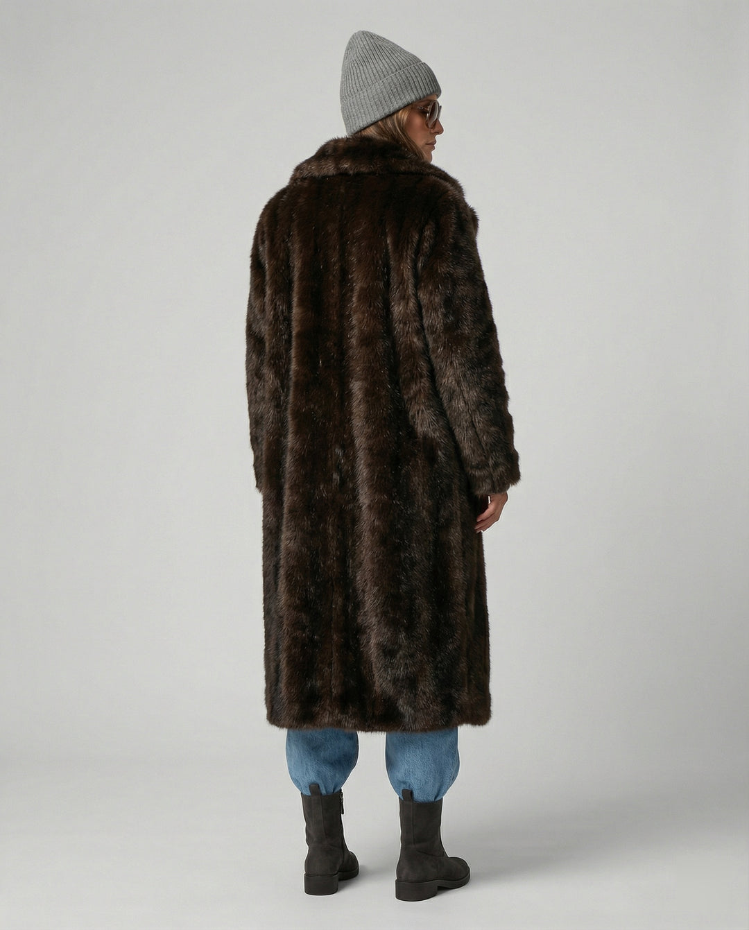 Drune - Damen Luxuriöser Kunstpelzmantel, Weich & Warm Gefüttert