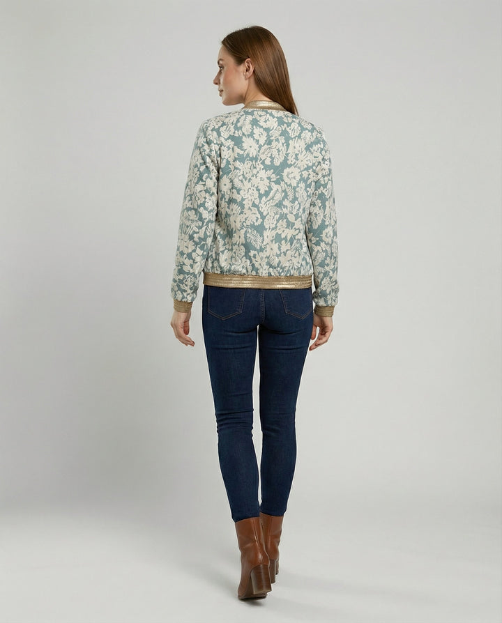 Damen Bomberjacke mit Blumenmuster | Drune