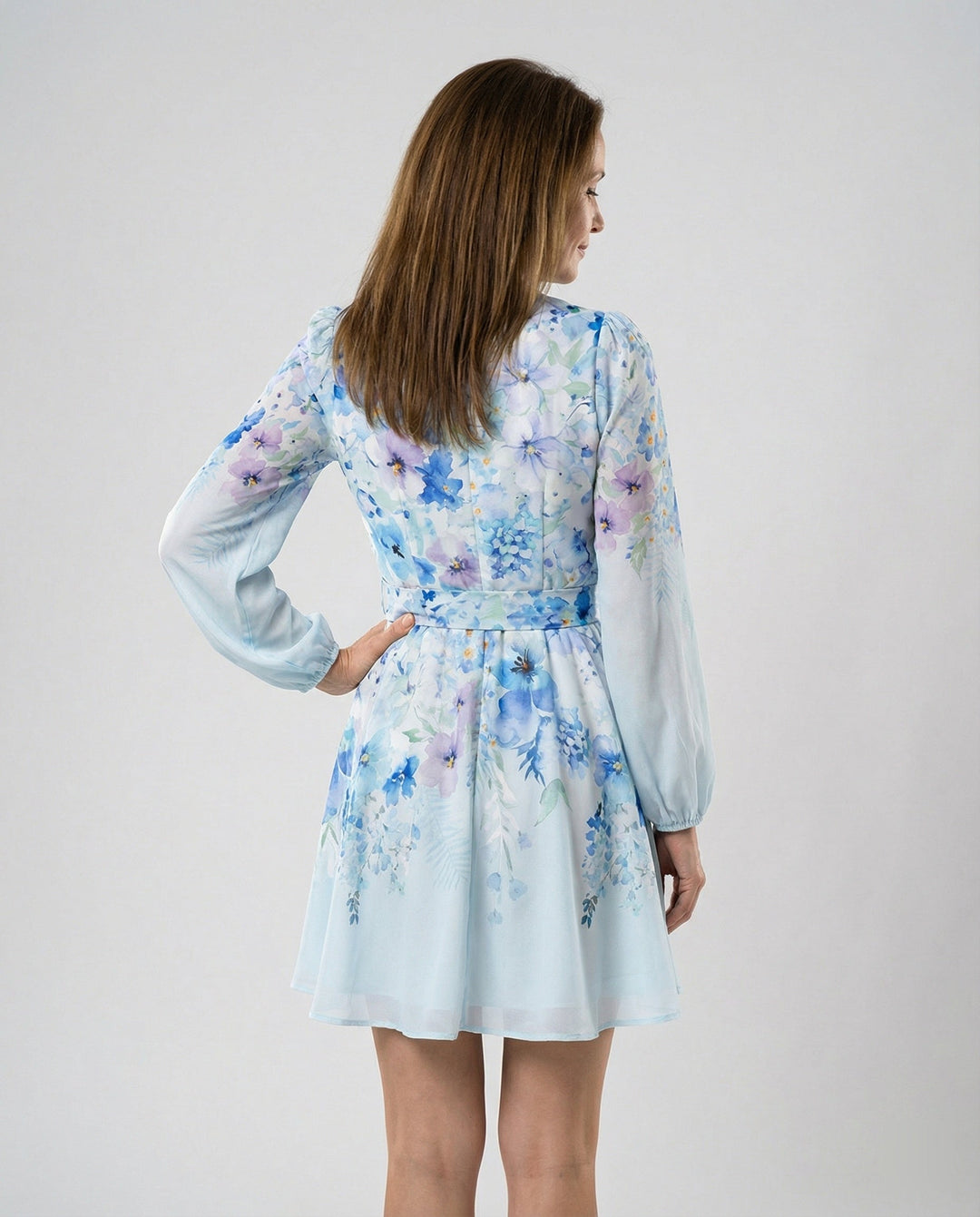 Kurzkleid Mit Stehkragen Und Gürtel Damen