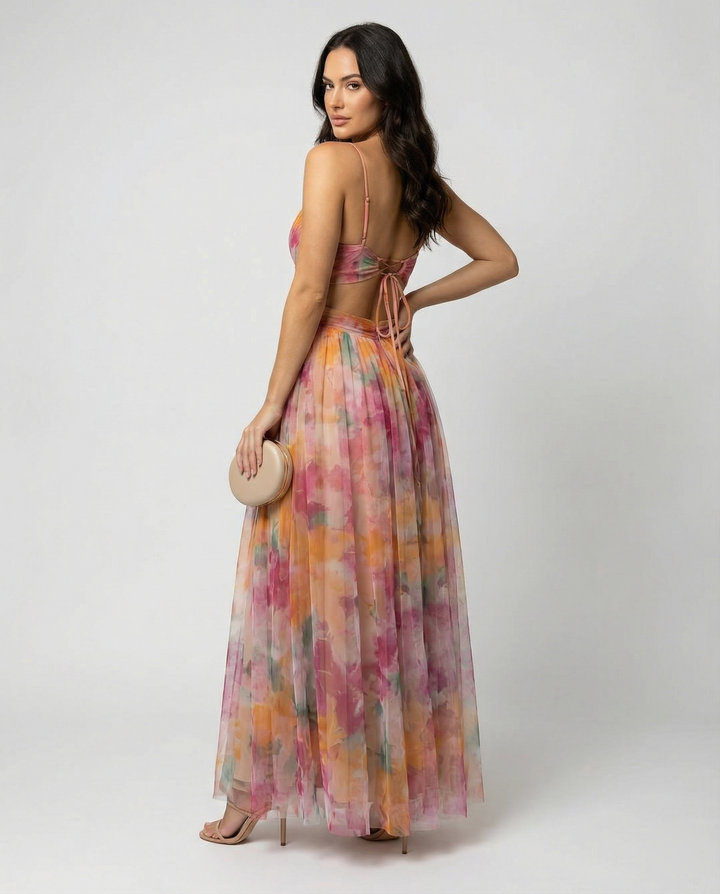 Elegantes Maxikleid im Schönen Blumenmuster für festliche Anlässe | Drune
