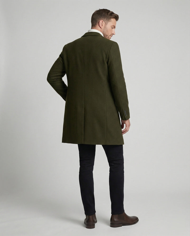 Herren eleganter Longblazer mit modernem Schnitt und doppelter Knopfreihe Drune