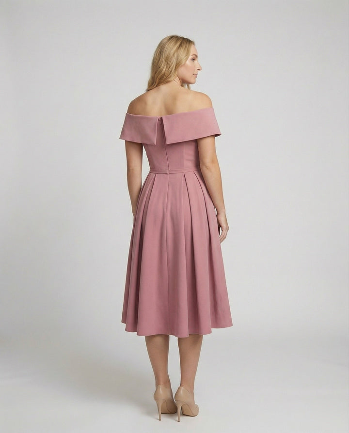 Drune | Vielseitiges Trägerloses Satin-Kleid für Partys