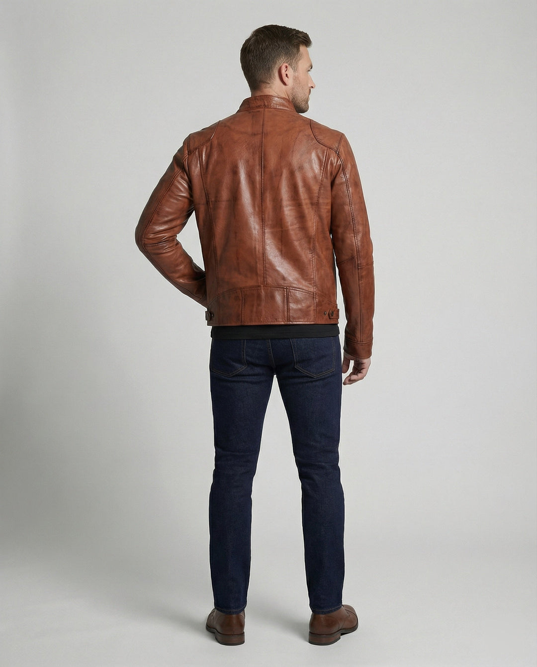 Herren Hochwertige Echtlederjacke
