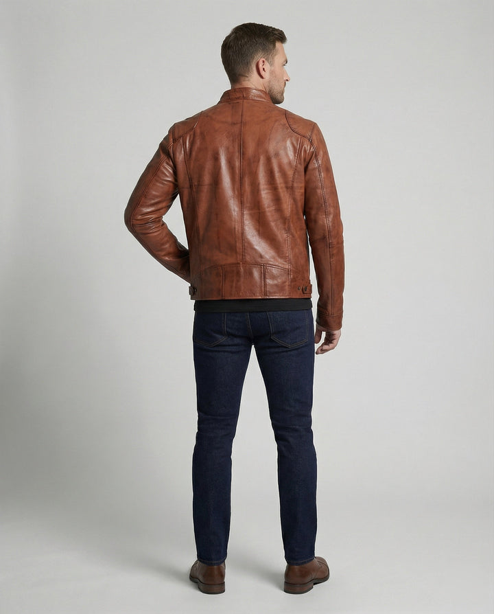 Herren Hochwertige Echtlederjacke
