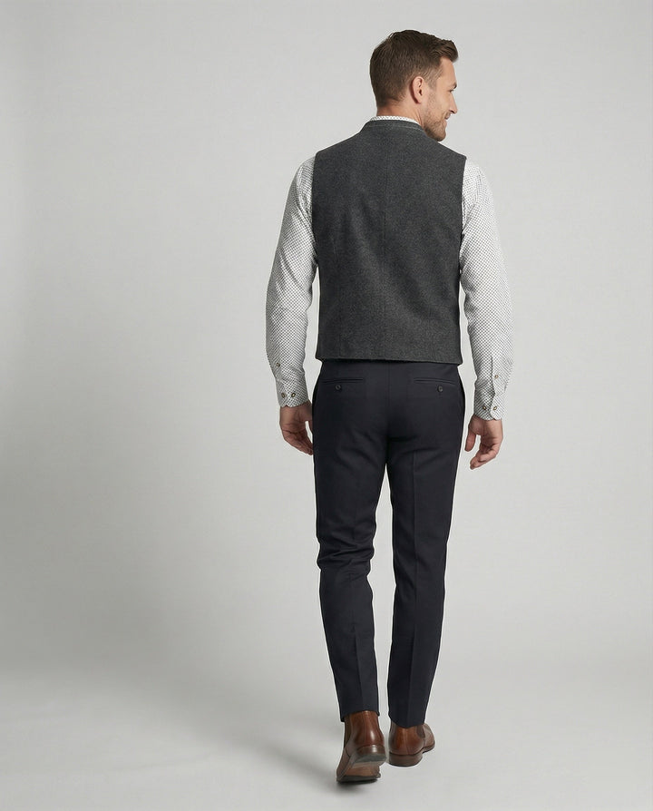 Drune - Elegante Herren Trachtenweste Grau Traditionell
