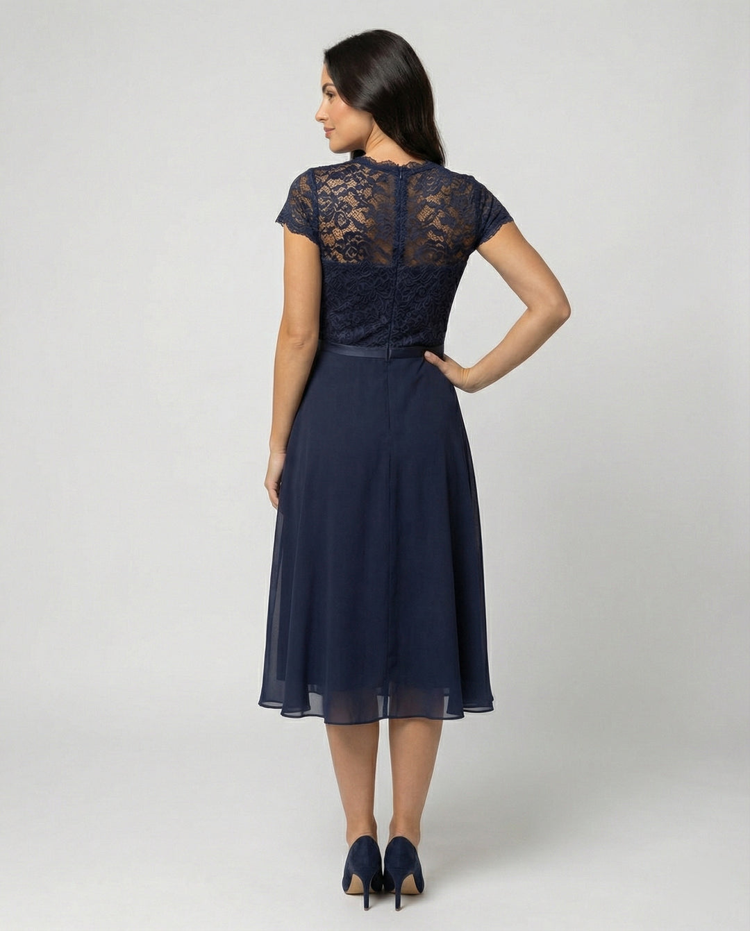 Drune - Elegantes Transparentes Kleid mit Kurzarm, Feminine Silhouette