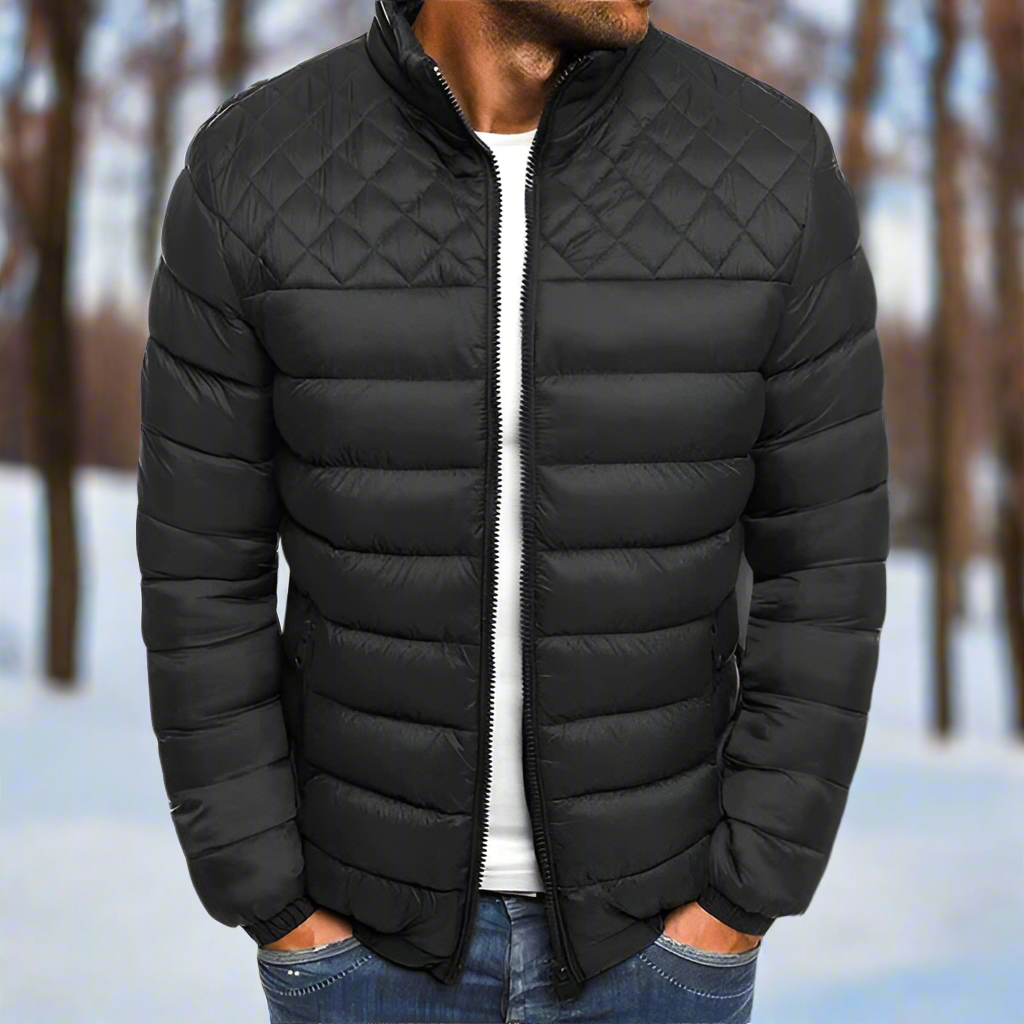 Drune | Steppgefütterte Jacke Stehkragen Reißverschluss Vorderjacke