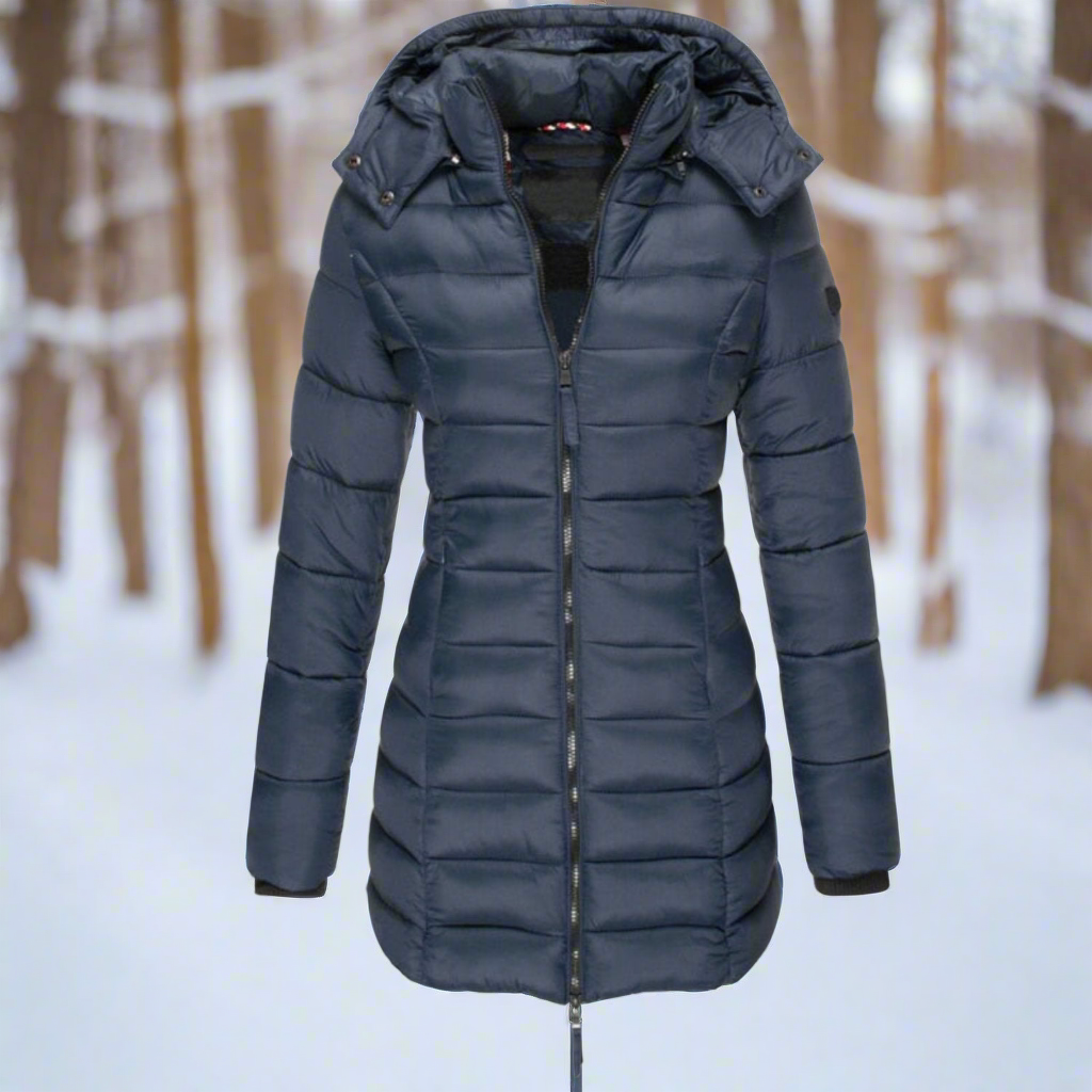 Drune | Kapuzen Daunenjacke Stepp Langjacke