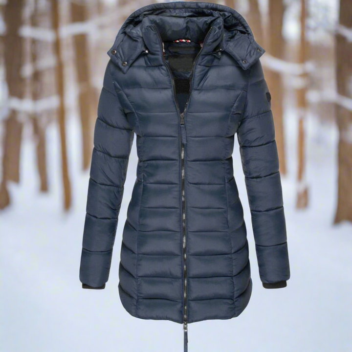Drune | Kapuzen Daunenjacke Stepp Langjacke