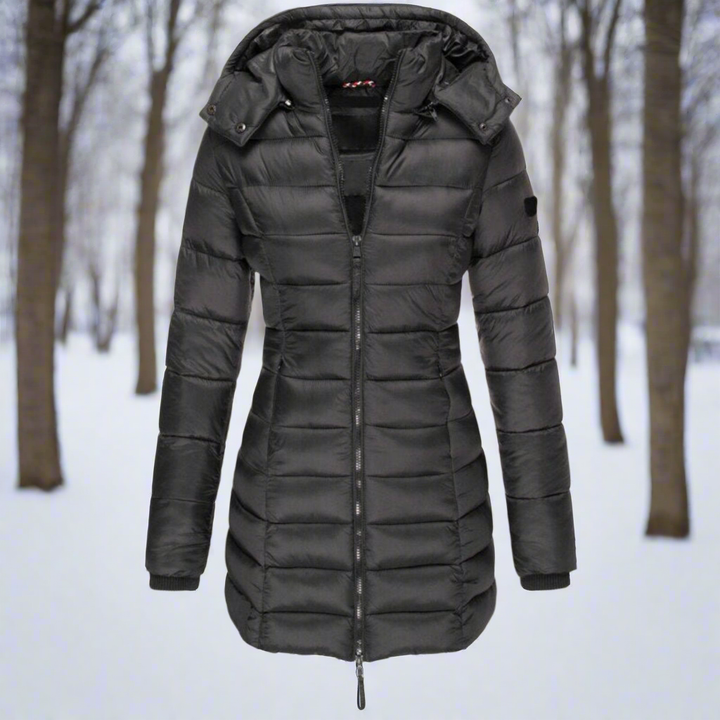 Drune | Kapuzen Daunenjacke Stepp Langjacke