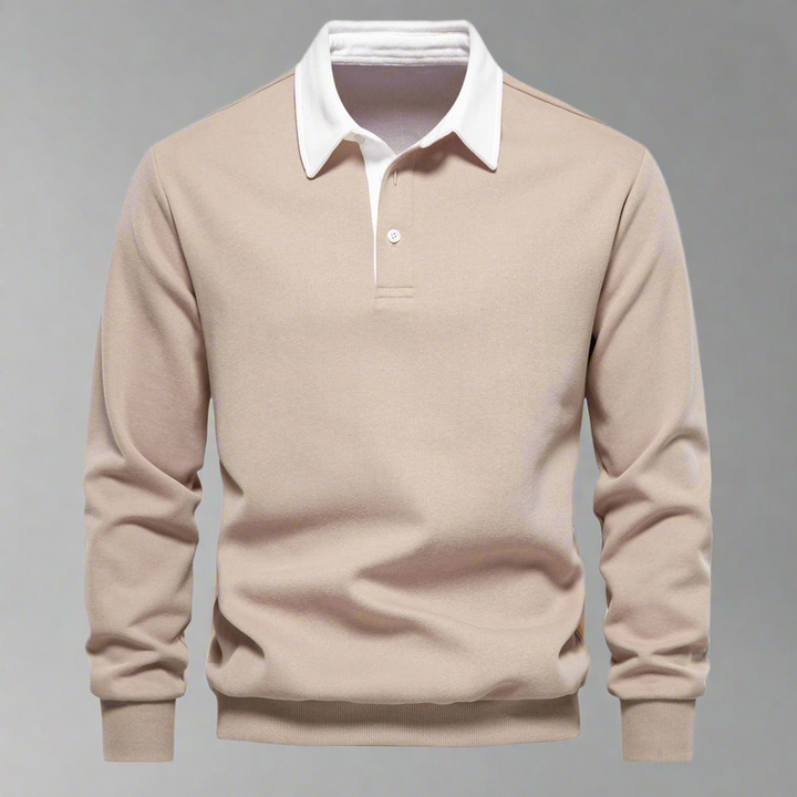 Drune | Polo Pullover Klassische Passform Weiches Strick Gerippte Bündchen