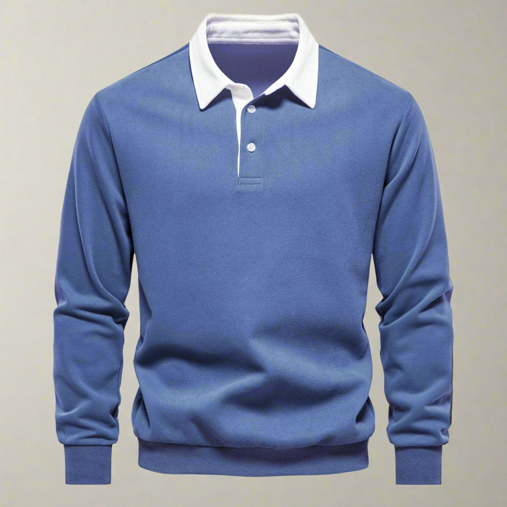 Drune | Polo Pullover Klassische Passform Weiches Strick Gerippte Bündchen