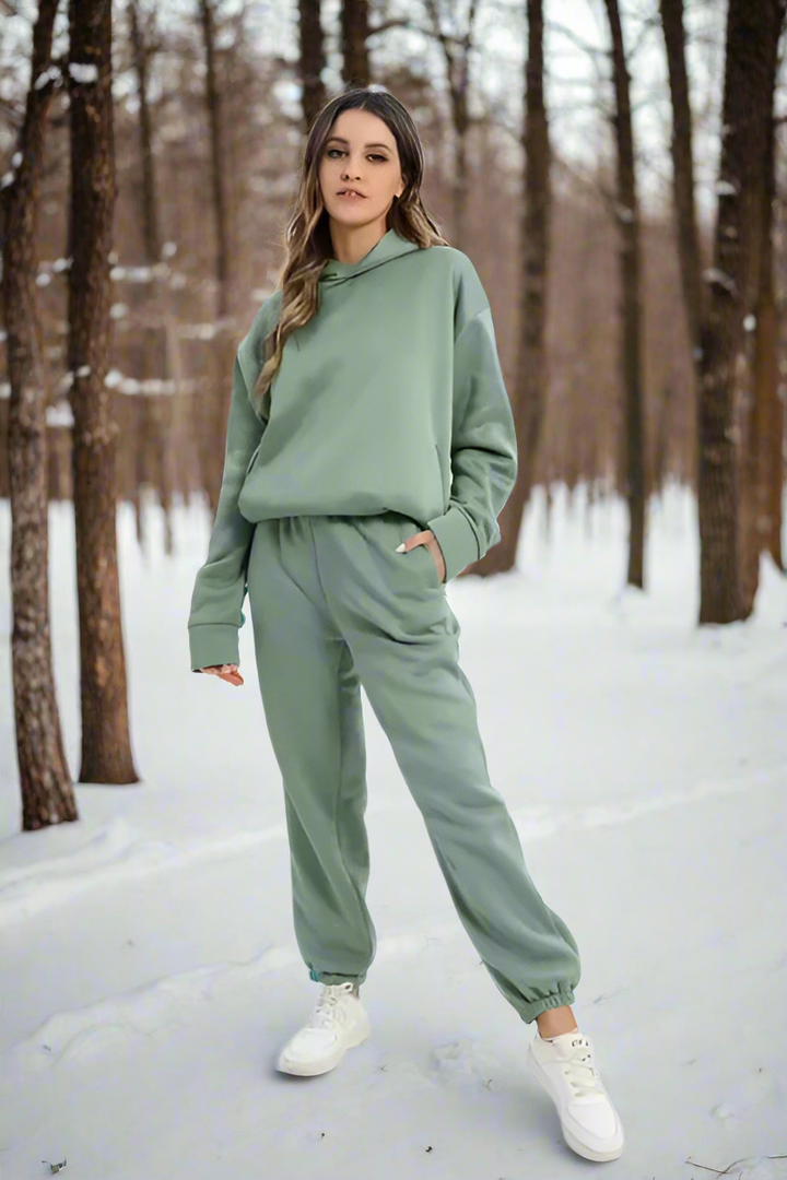 Drune | Stylischer Baumwoll Kapuzenpullover Und Sweatpants Für Frauen