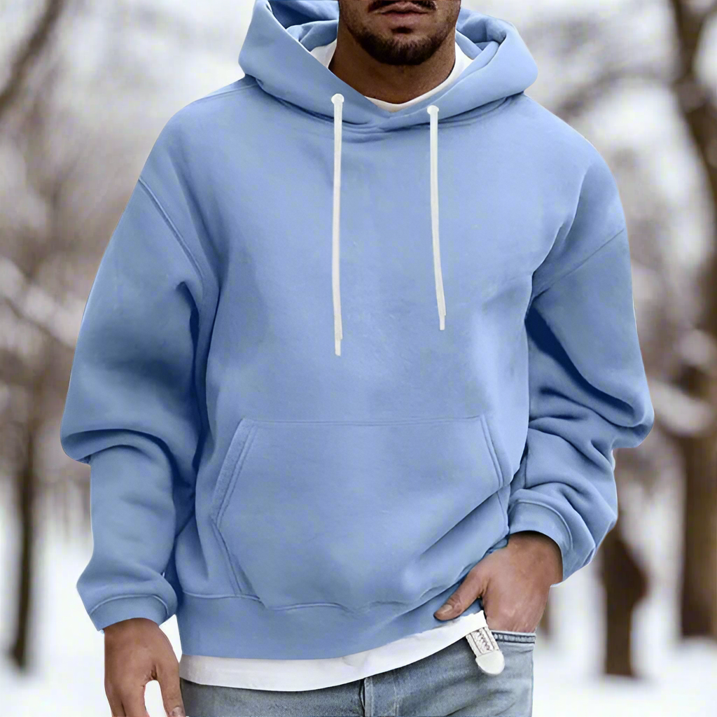 Drune | Kapuzenpullover Relaxed Fit Weiche Baumwolle Verstellbare Kapuze Kängurutasche