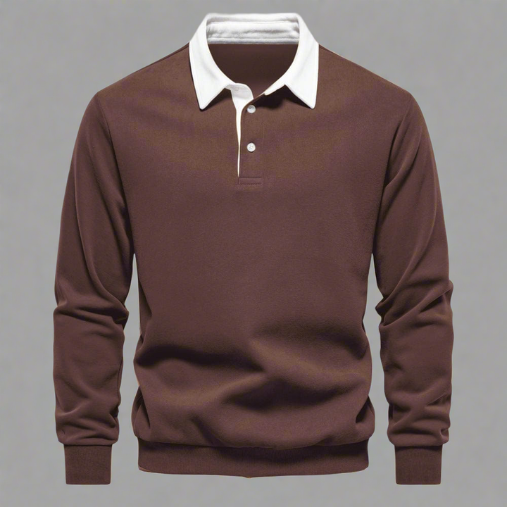 Drune | Polo Pullover Klassische Passform Weiches Strick Gerippte Bündchen
