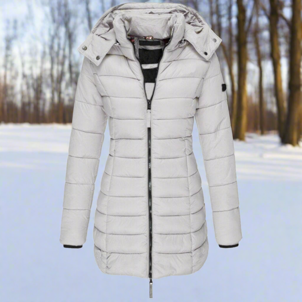 Drune | Kapuzen Daunenjacke Stepp Langjacke
