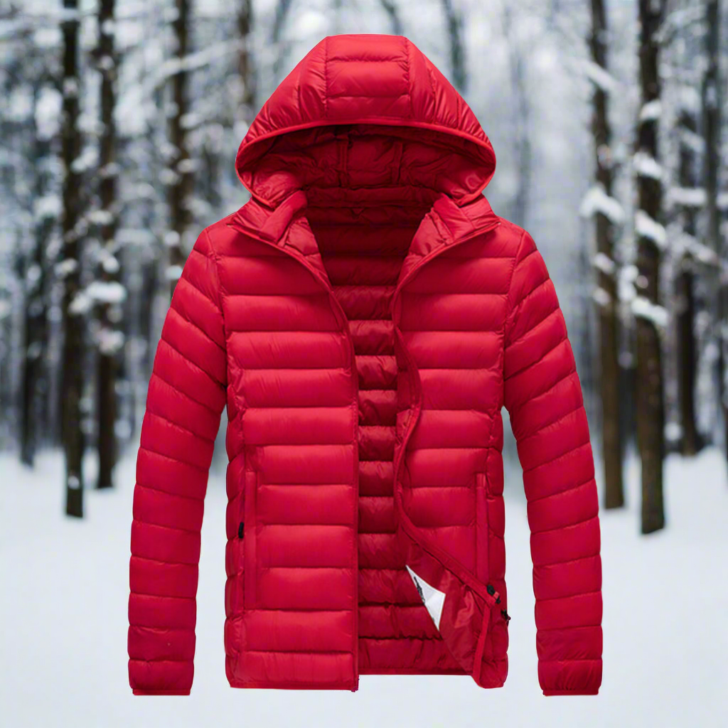 Drune | Daunenjacke Leichtes Steppdesign Abnehmbare Kapuze Winddicht und Warm
