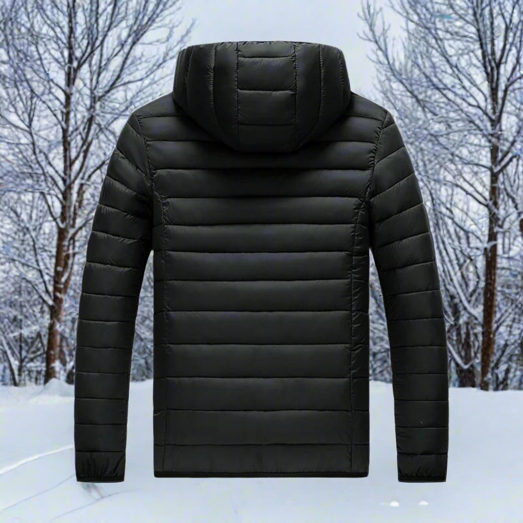Drune | Nylon Pufferjacke mit Kapuze, gesteppte Pufferjacke
