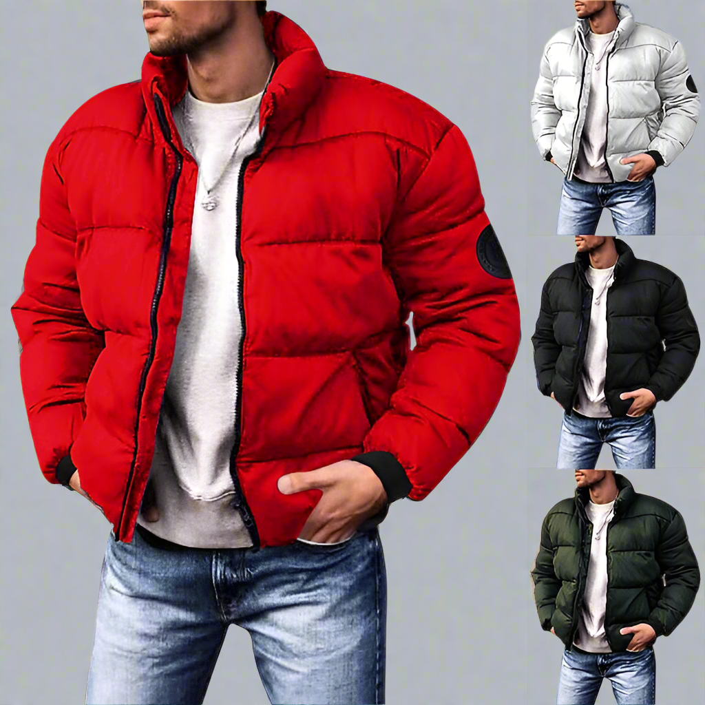 Drune | Daunenjacke Gestepptes Design Hoher Kragen Reißverschluss Taschen