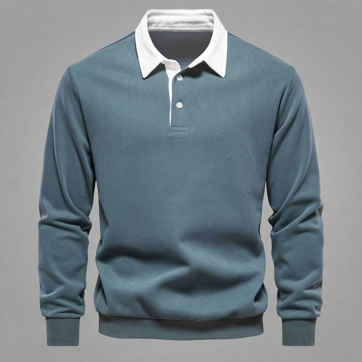 Drune | Polo Pullover Klassische Passform Weiches Strick Gerippte Bündchen