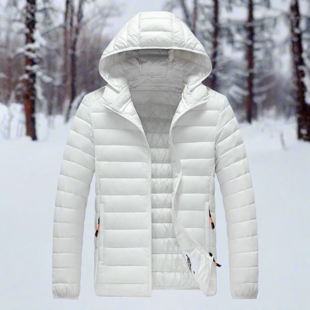 Drune | Nylon Pufferjacke mit Kapuze, gesteppte Pufferjacke