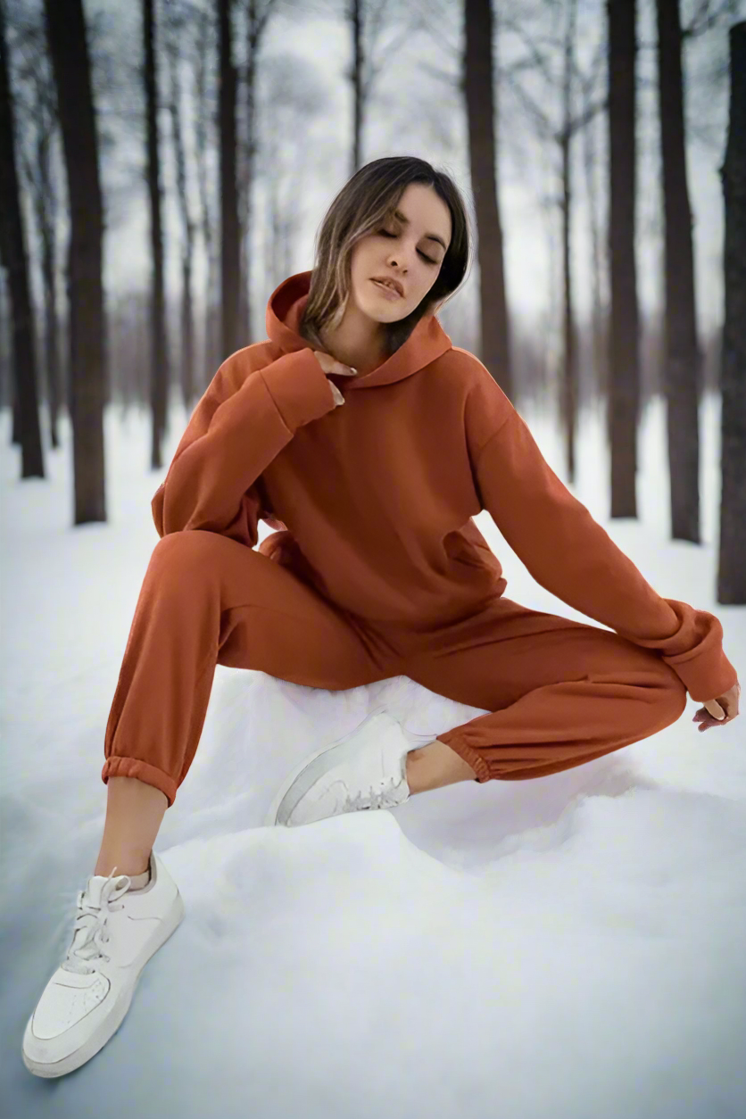 Drune | Stylischer Baumwoll Kapuzenpullover Und Sweatpants Für Frauen
