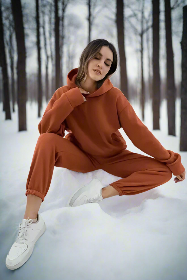Drune | Stylischer Baumwoll Kapuzenpullover Und Sweatpants Für Frauen