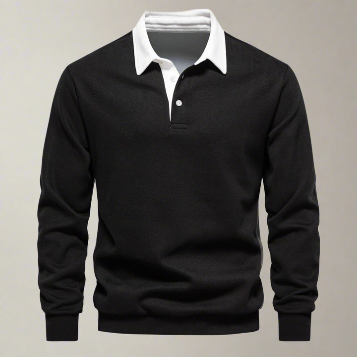 Drune | Polo Pullover Klassische Passform Weiches Strick Gerippte Bündchen